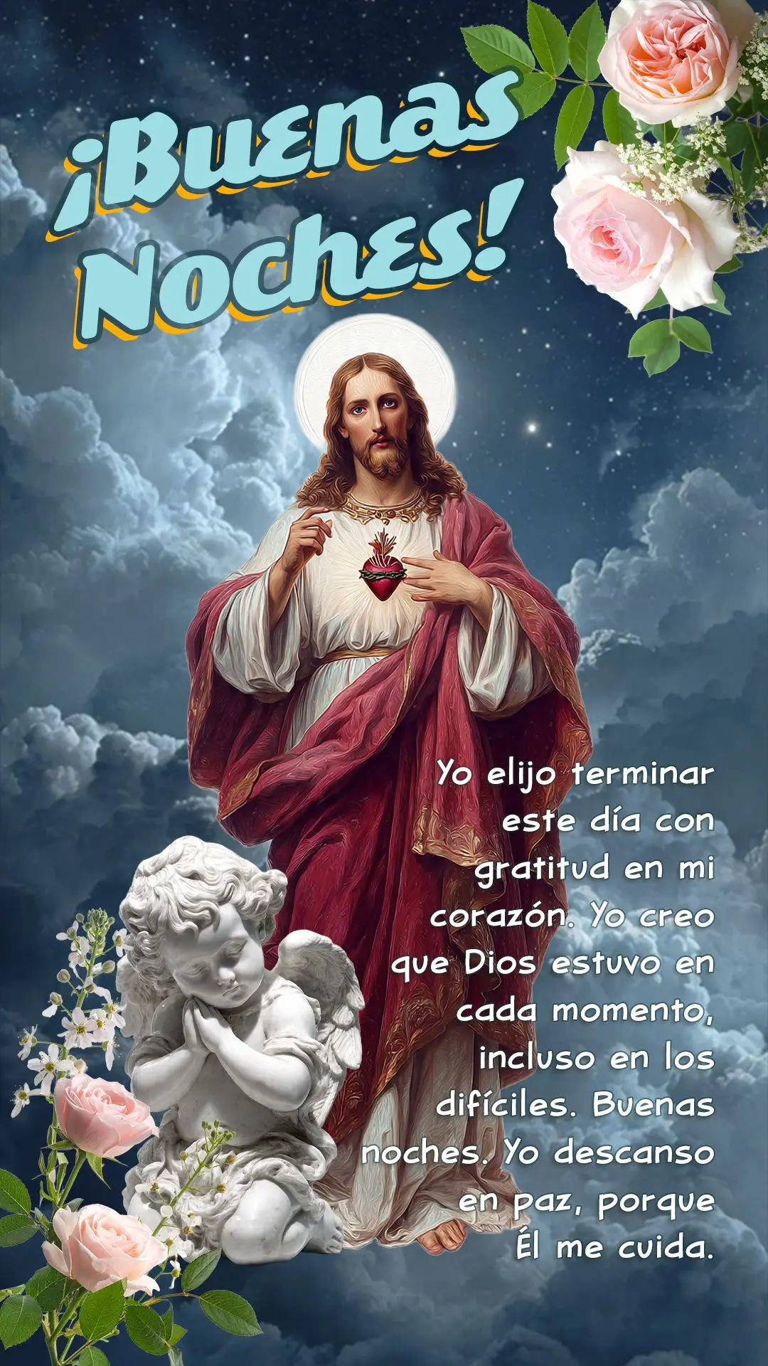 Eu escolho encerrar este dia com gratidão no coração. Eu acredito que Deus esteve em cada momento, mesmo nos difíceis. Boa noite. Eu descanso em paz,...