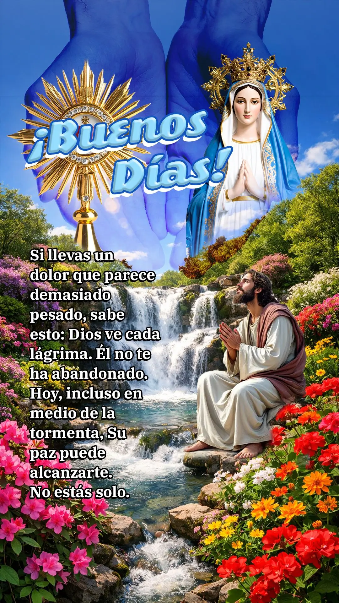 🌅 Bom dia! Se você está carregando uma dor que parece pesada demais, saiba: Deus vê cada lágrima. Ele não te abandonou. Hoje, mesmo no meio da te...