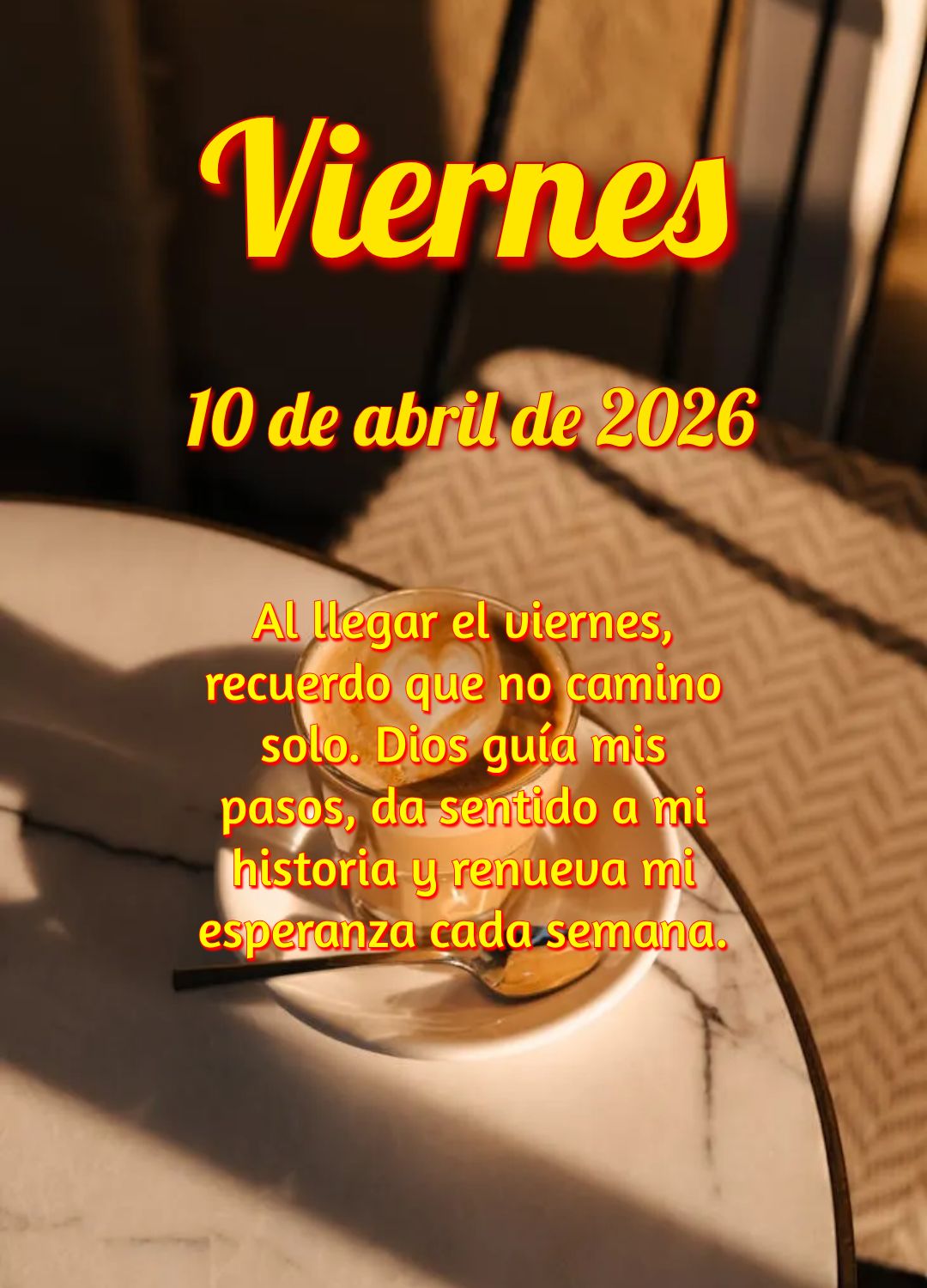 A fé não elimina os desafios, mas te dá força para superá-los. Deus está com você em cada passo desta sexta-feira!
