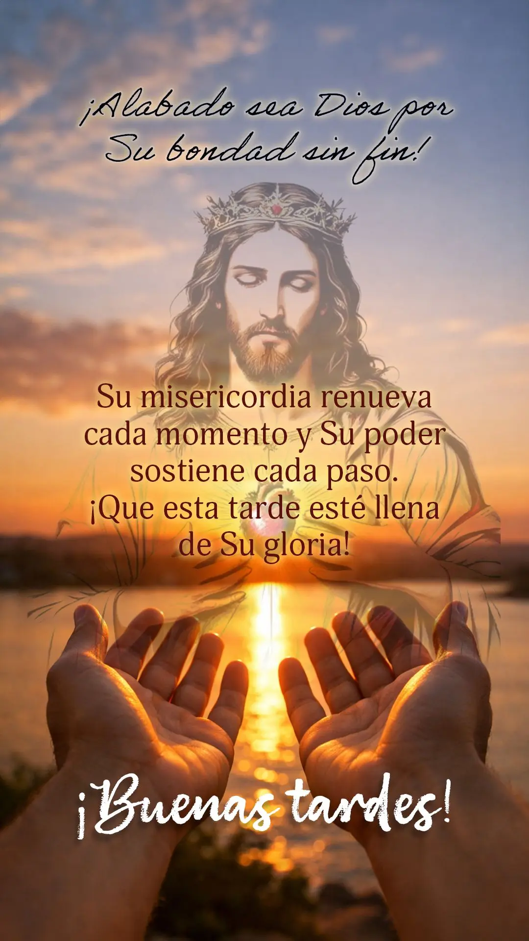 🌟 Boa tarde! Louvado seja Deus pela Sua bondade sem fim! Sua misericórdia renova cada momento e Seu poder sustenta cada passo. Que esta tarde seja re...