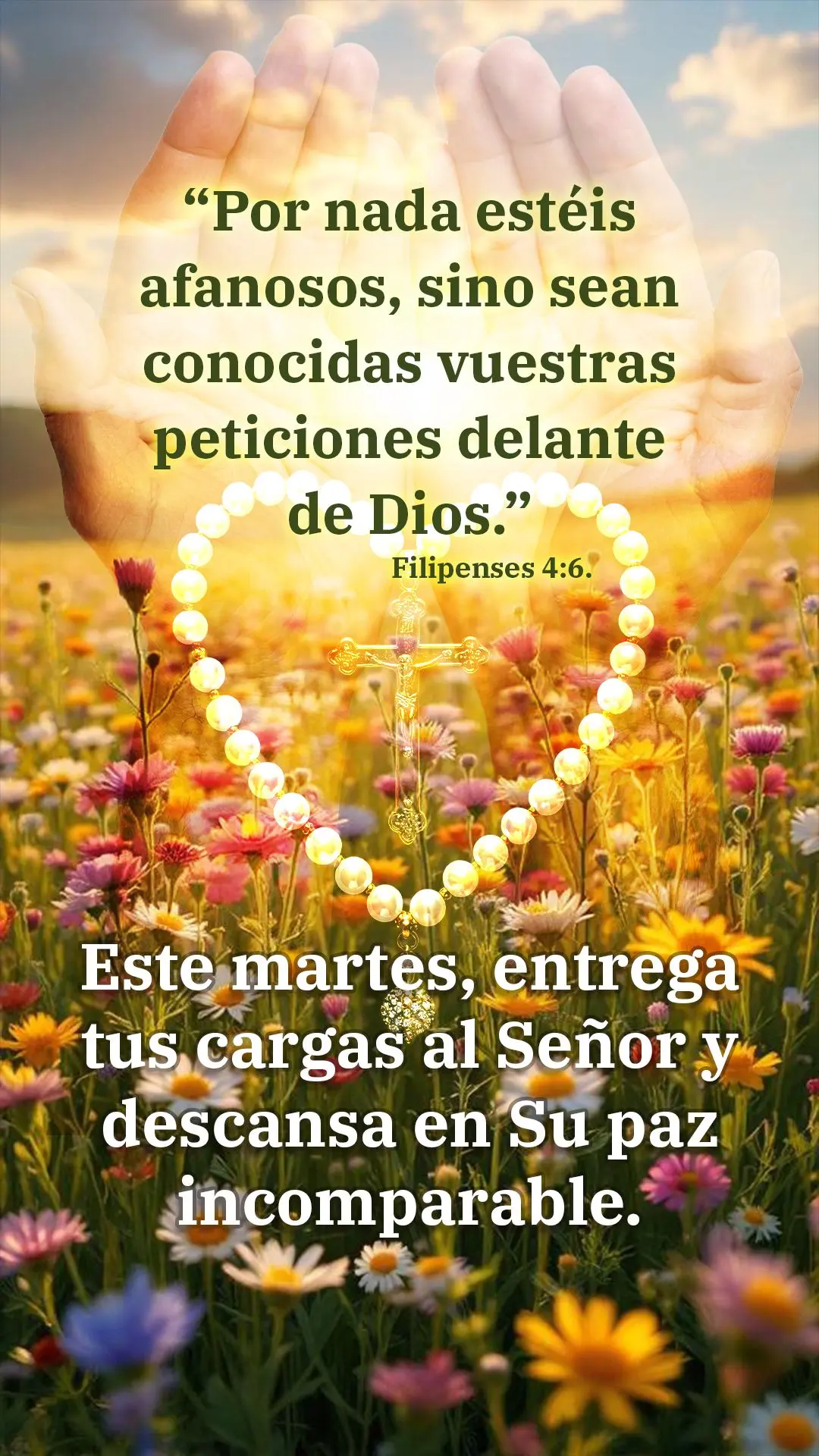 "Não andeis ansiosos por coisa alguma, mas em tudo fazei conhecidas as vossas petições a Deus." — Filipenses 4:6. Nesta terça-feira, entrega suas p...