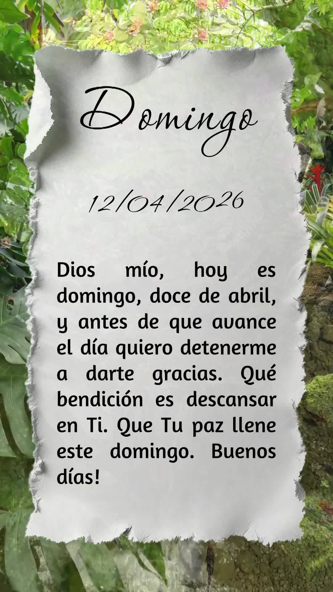 Deus, hoje é domingo, meu pai, dia doze de abril, e antes que o dia avance eu paro diante de Ti. Obrigado por este dia de descanso e reflexão. Que Tua ...