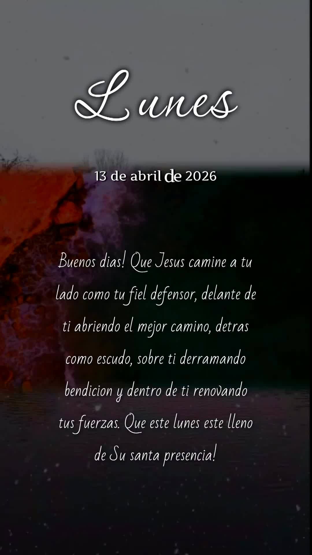 Bom dia! Que Jesus esteja ao teu lado como defensor fiel, à tua frente abrindo o melhor caminho, atrás de ti como escudo, sobre ti derramando bênção...