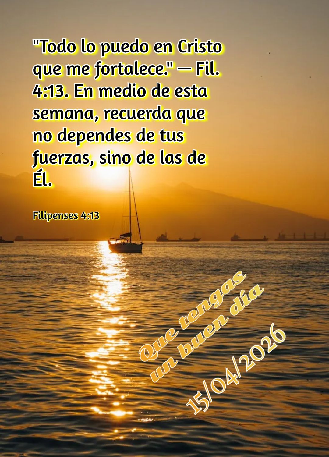 A quarta-feira já chegou e Deus está com você! Enfrente cada desafio com fé, pois Ele que começou uma boa obra em você a completará. Tenha um bom ...