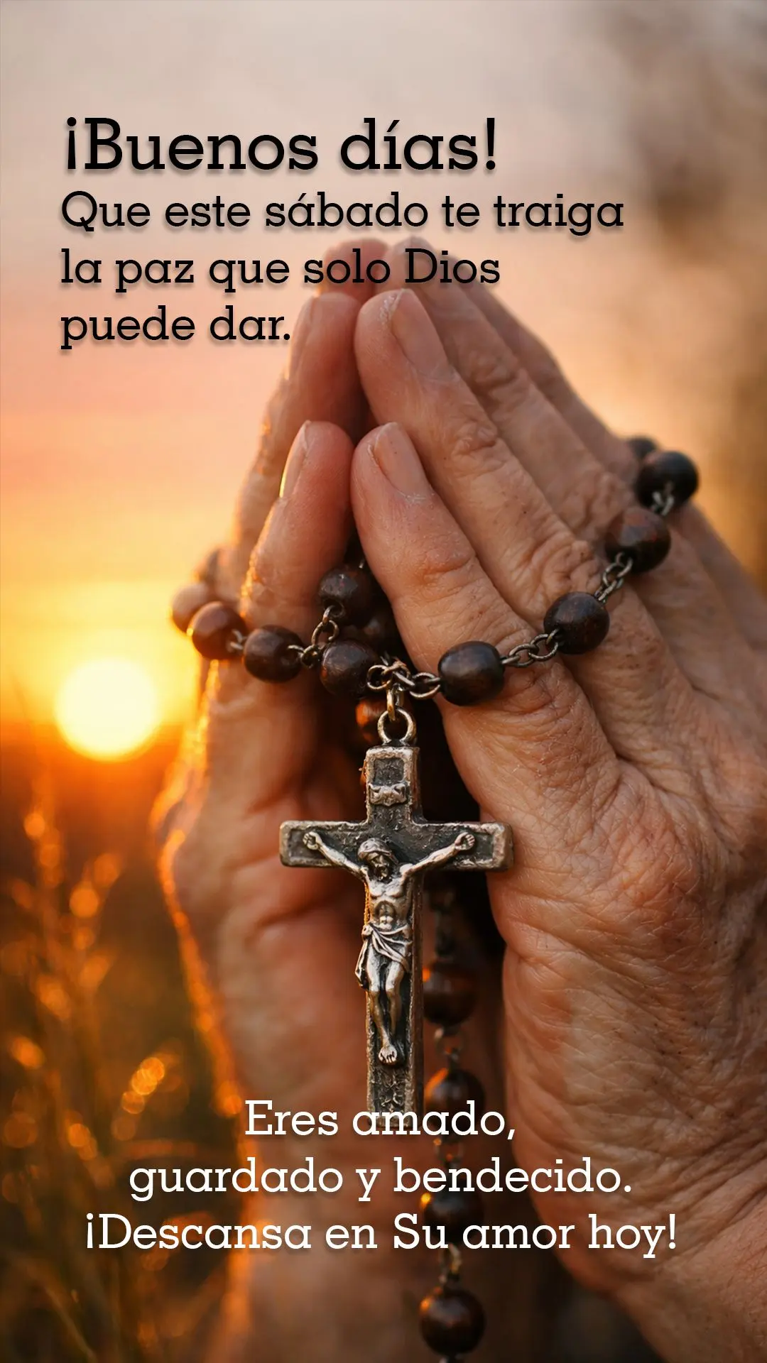 Bom dia! Que este sábado traga a você a paz que só Deus pode dar. Você é amado, guardado e abençoado. Descanse no Seu amor hoje! 🙏☀️

---