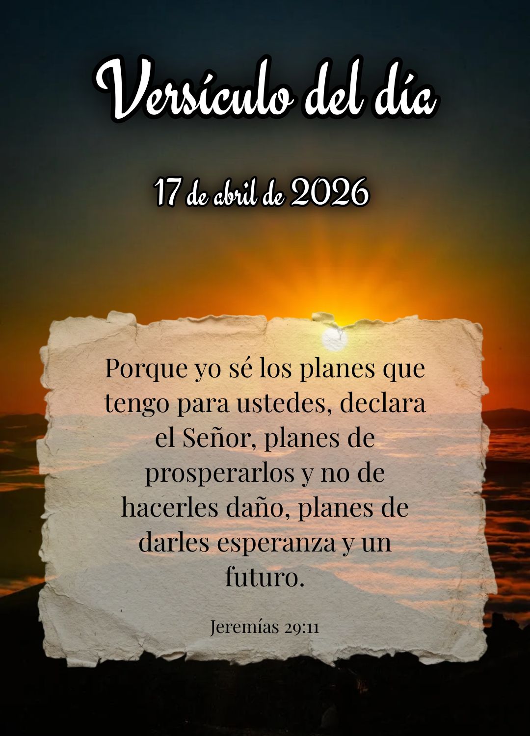Porque sou eu que conheço os planos que tenho para vocês, diz o Senhor, planos de fazê-los prosperar e não de causar dano, planos de dar a vocês esp...