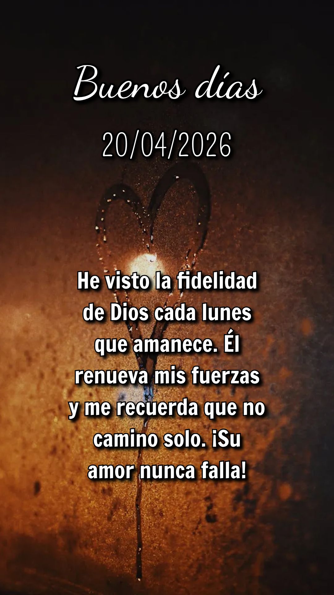 Você não está sozinho nessa semana que começa. Deus vai na sua frente, preparando cada passo. Confie nEle com todo o seu coração!