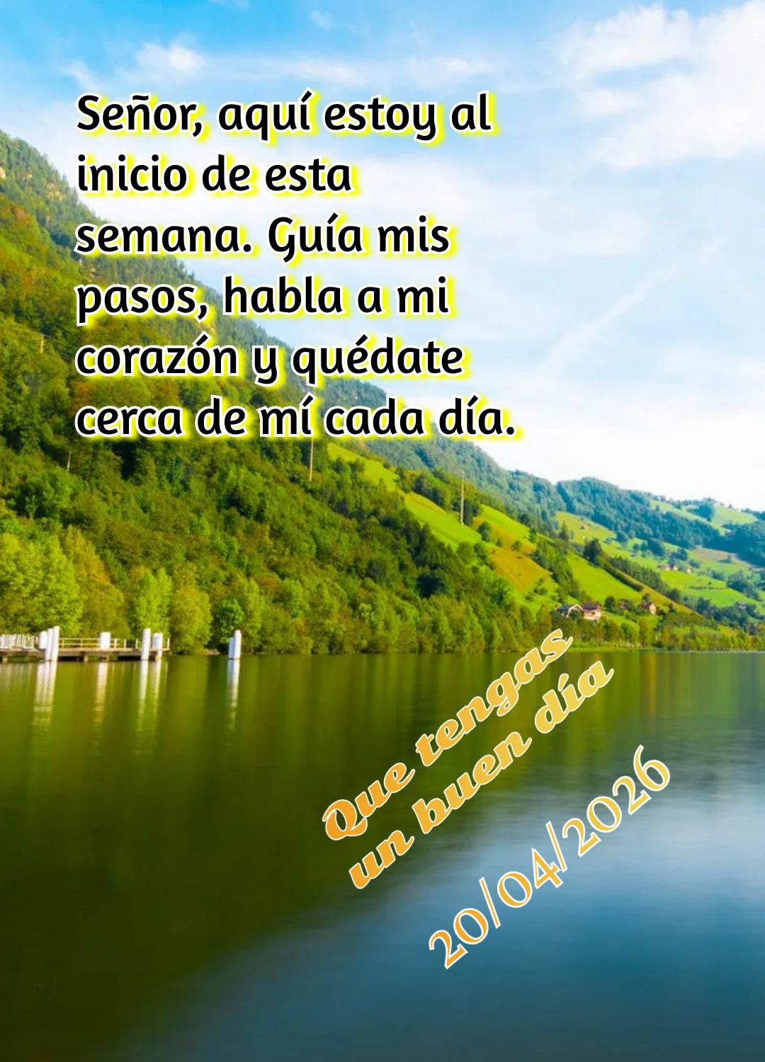 Esta semana foi entregue nas mãos de Deus. Levante-se com coragem, pois Ele caminha à sua frente e nunca te abandona! Tenha um bom dia