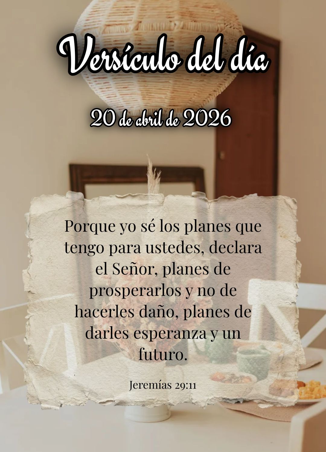 Porque sou eu que conheço os planos que tenho para vocês, diz o Senhor, planos de fazê-los prosperar e não de causar dano, planos de dar a vocês esp...