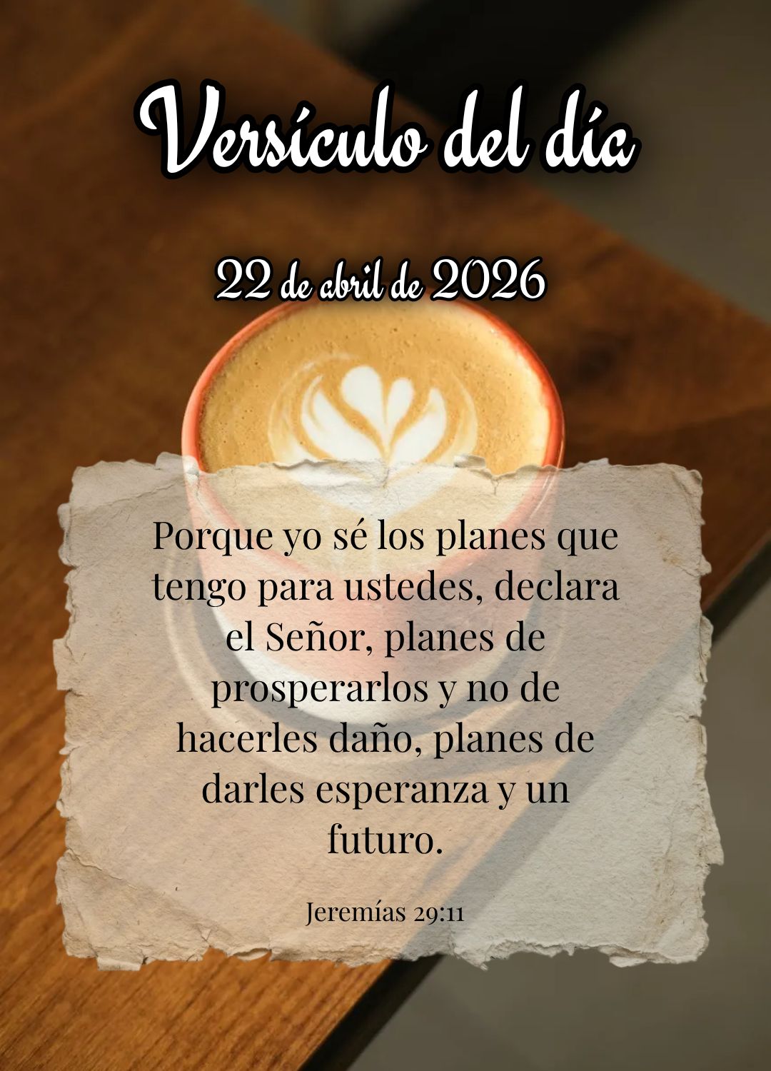 Porque sou eu que conheço os planos que tenho para vocês, diz o Senhor, planos de fazê-los prosperar e não de causar dano, planos de dar a vocês esp...