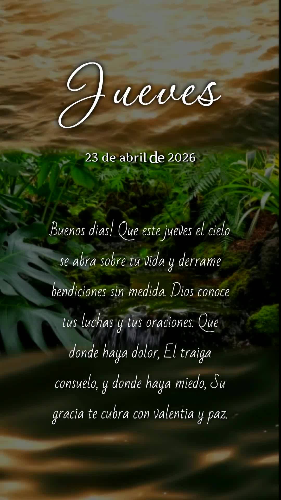 Bom dia! Que o céu se abra sobre sua vida nesta quinta-feira e derrame bênçãos sem medida. Onde houver dor, que Deus traga consolo; onde houver dúvi...