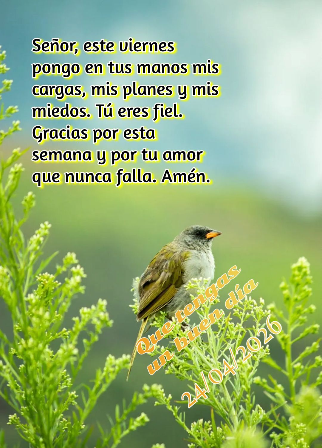 "Entrega o teu caminho ao Senhor; confia nEle, e Ele tudo fará." (Sl 37:5) Nesta sexta, descanse sabendo que Deus cuida de cada detalhe da sua vida. Ten...