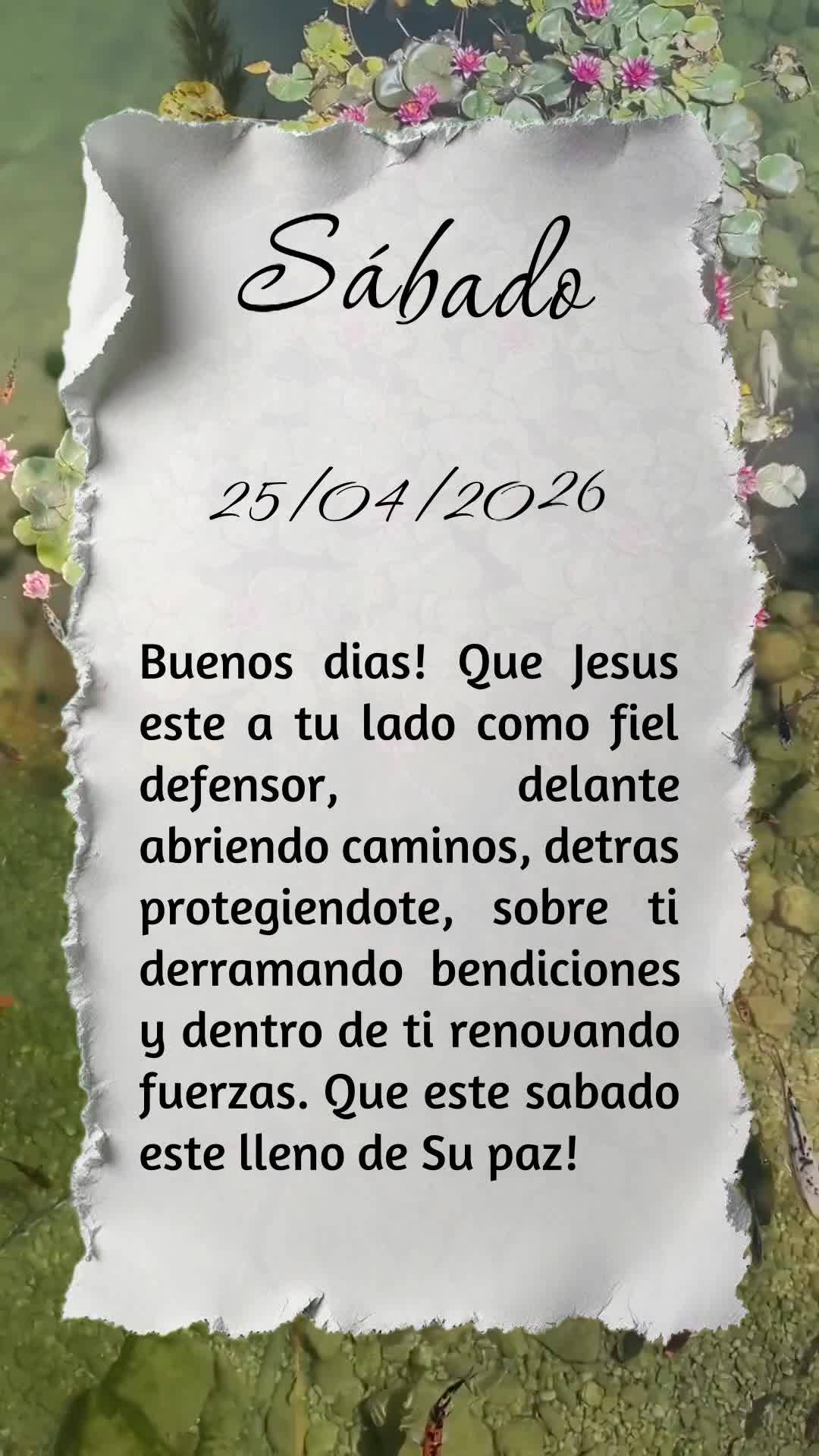 Bom dia! Que Jesus esteja ao teu lado como fiel defensor, à tua frente abrindo caminhos, atrás de ti como escudo, sobre ti derramando bênçãos e dent...