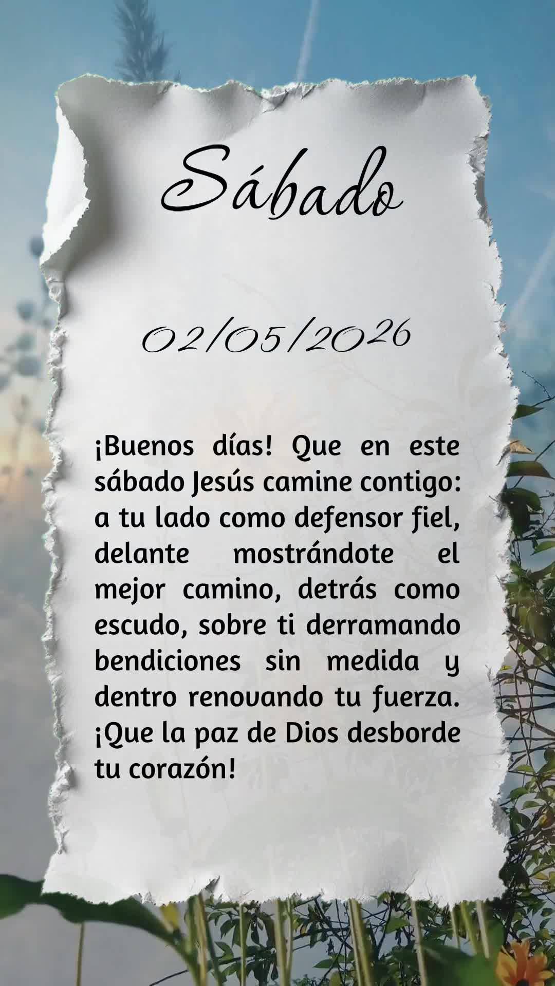 Bom dia! Neste sábado, que Jesus caminhe contigo: ao teu lado como defensor fiel, à tua frente abrindo o melhor caminho, atrás de ti como escudo, sobr...
