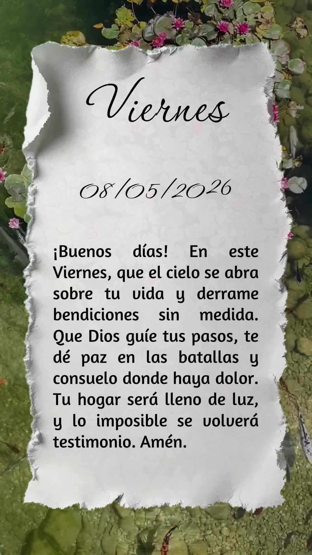 Bom dia! Nesta sexta-feira, que o céu se abra sobre sua vida e derrame bênçãos sem medida. Que Deus guie cada passo seu, traga paz nas batalhas e con...