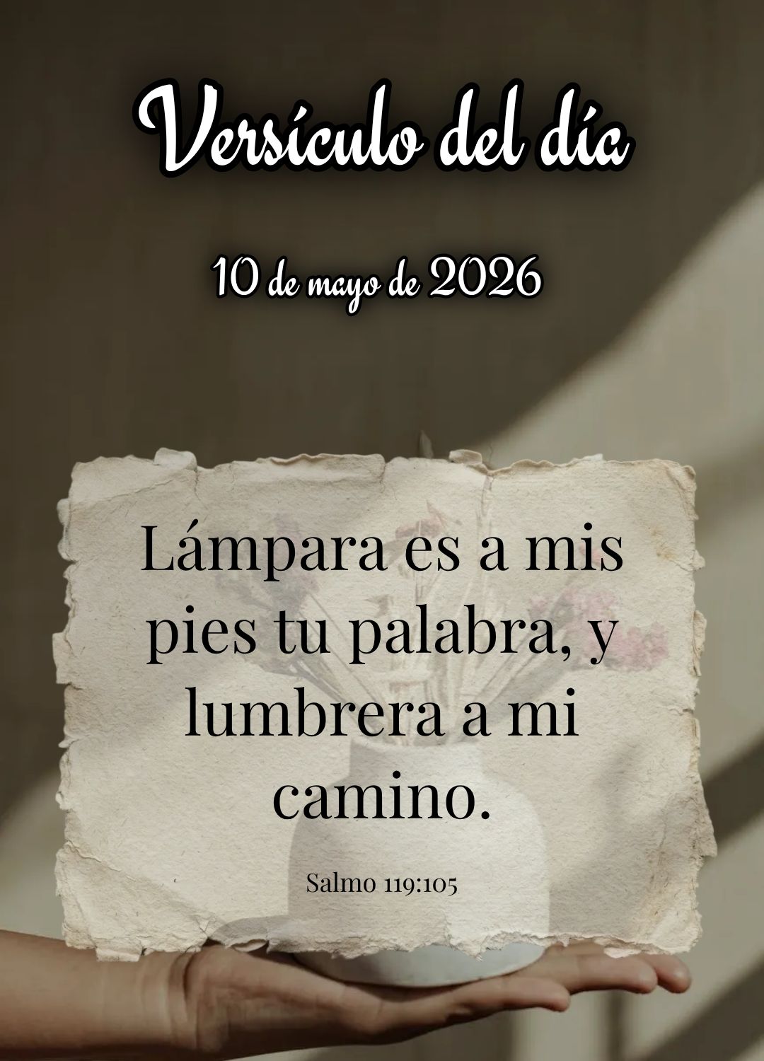 Lâmpada para os meus pés é a tua palavra, e luz para o meu caminho. Versículo do dia Salmos 119:105