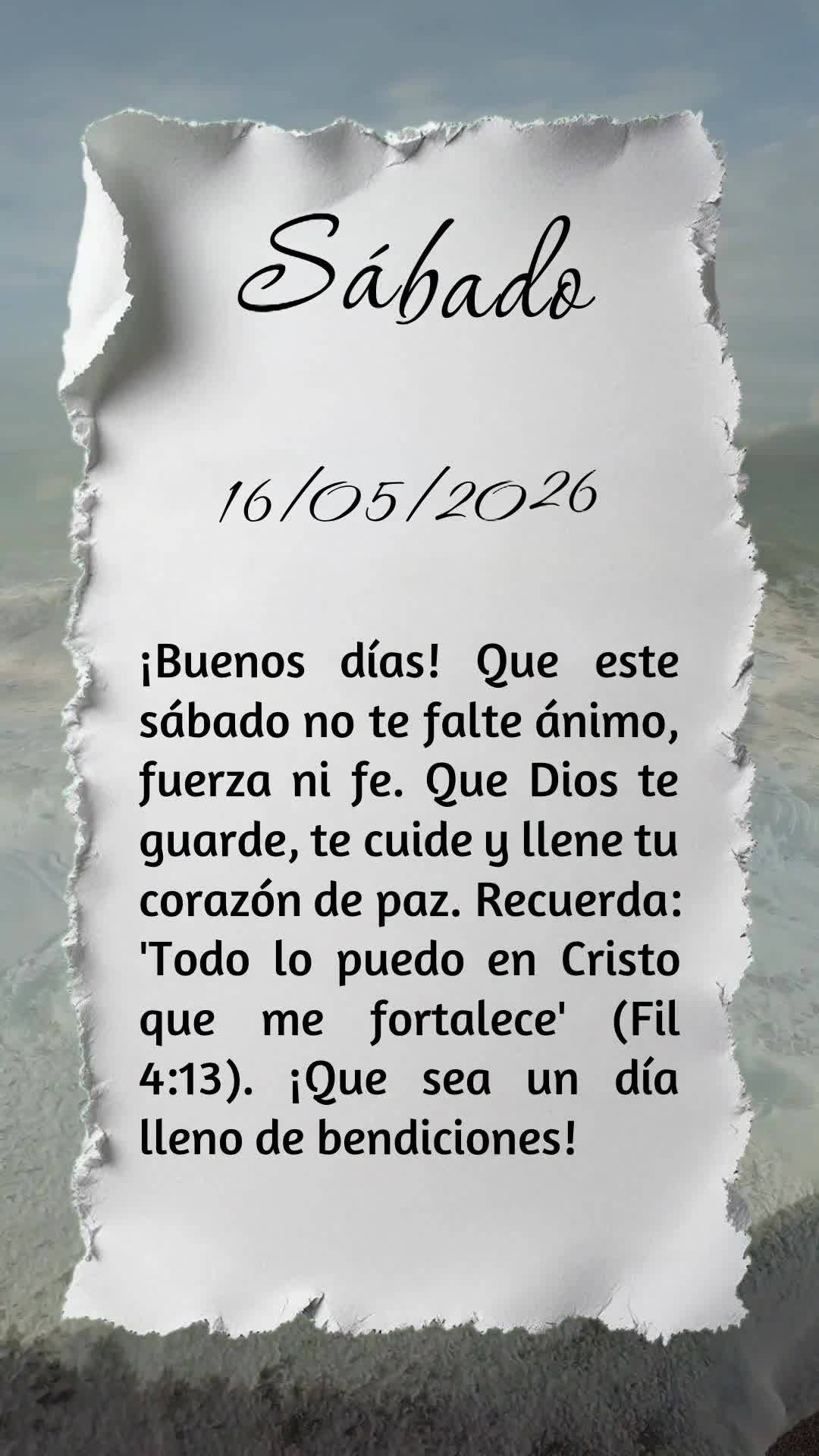 Bom dia! Que neste sábado abençoado não te falte ânimo, força e fé. Que Deus te guarde, te proteja e encha seu coração de paz. Lembre-se: 'Tudo p...