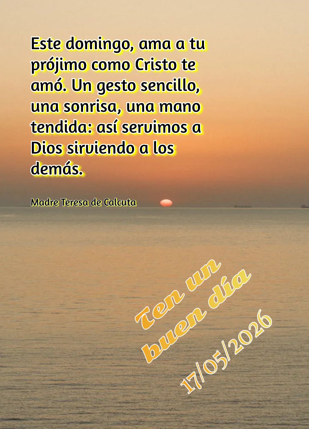Senhor, neste domingo venho conversar contigo. Obrigado por me ouvir, por estar perto e por fazer do dia do Senhor um abraço de paz na minha alma. Tenha...