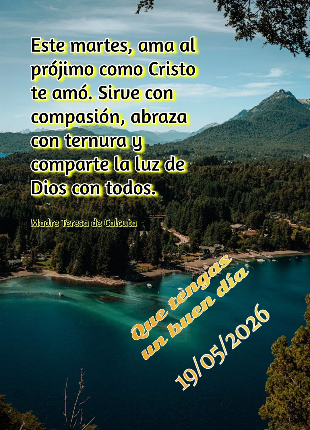 Nesta terça-feira, lembre-se: você é amado por Deus. Não desanime no meio do caminho, Ele caminha contigo e sustenta seus passos com amor. Tenha um b...