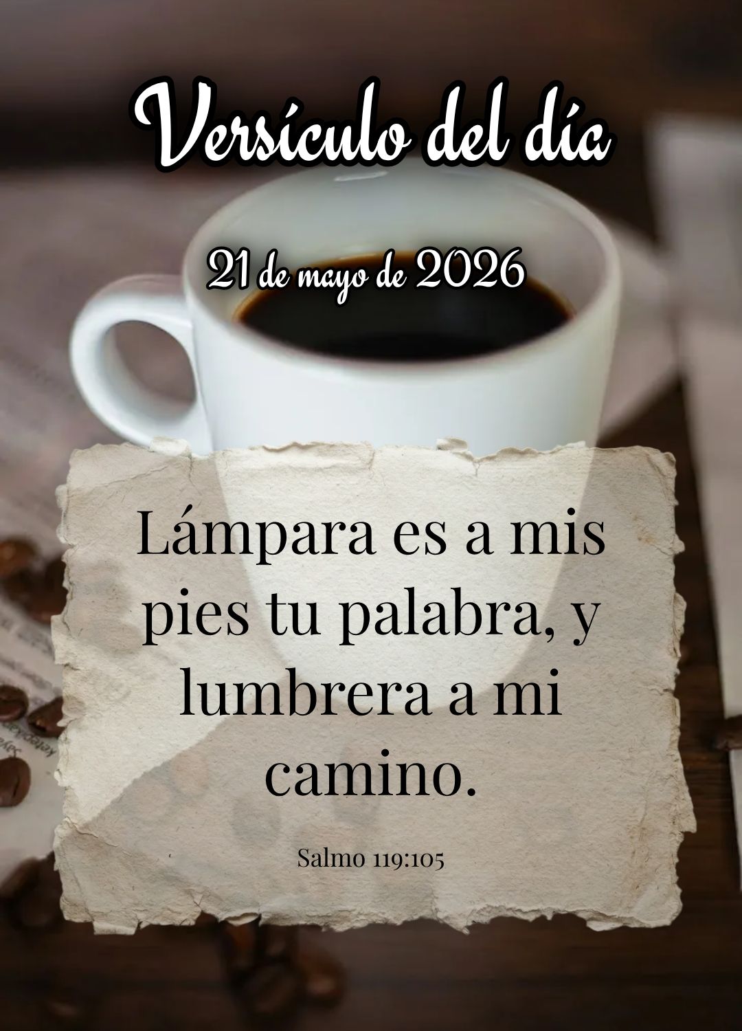 Lâmpada para os meus pés é a tua palavra, e luz para o meu caminho. Versículo do dia Salmos 119:105