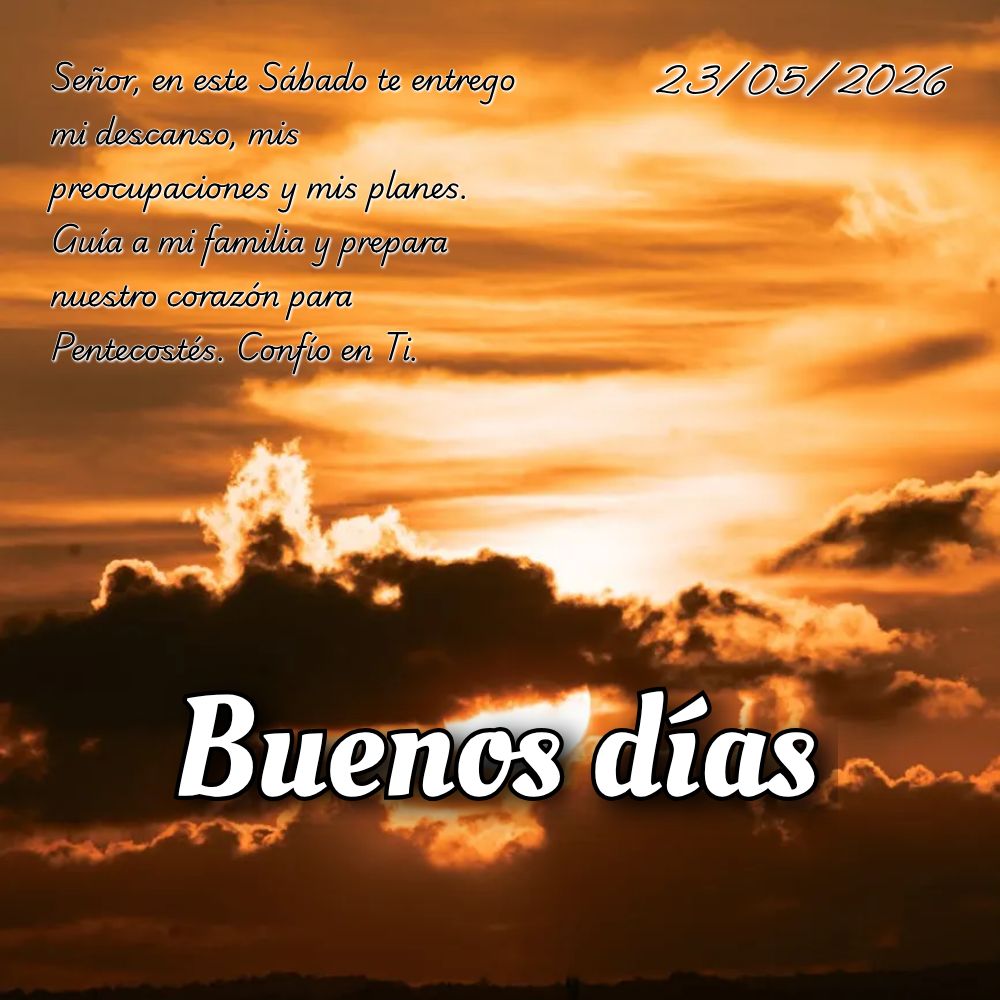 Pai, neste Sábado descanso em Tuas mãos. Fala ao meu coração e renova minhas forças. Às portas de Pentecostes, prepara-me para acolher Teu Espírit...