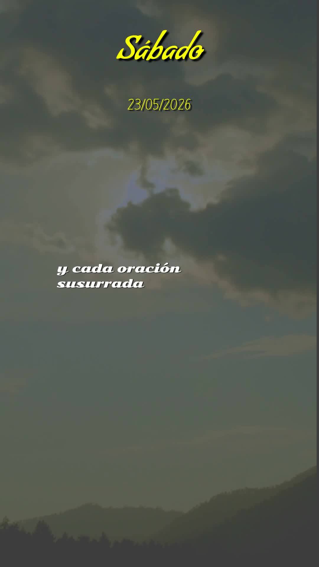 Bom dia! Hoje é sábado, 23 de Maio de 2026, véspera de Pentecostes. Que o céu se abra sobre sua vida e derrame bênçãos sem medida. Que cada passo ...