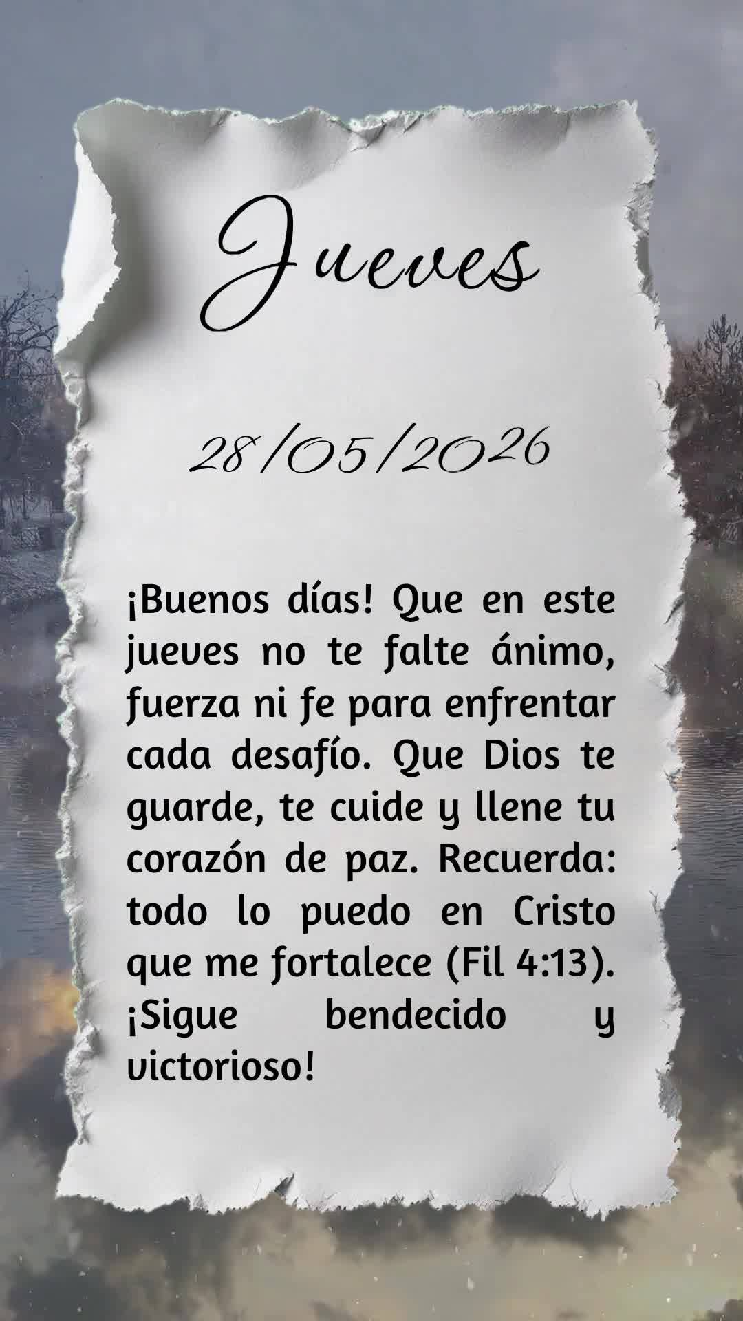 Bom dia! Que nesta quinta-feira não te falte ânimo, força e fé para vencer cada desafio. Que Deus te guarde, te proteja e encha seu coração de paz....