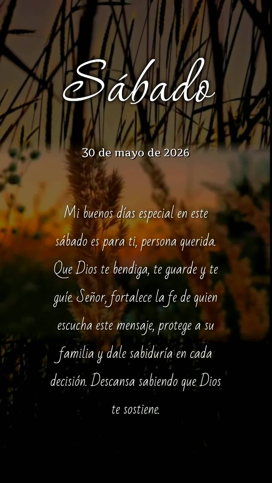 Meu bom dia especial neste sábado é para você, pessoa querida. Que Deus te abençoe, te guarde e te guie. Senhor, fortalece a fé de quem ouve esta me...