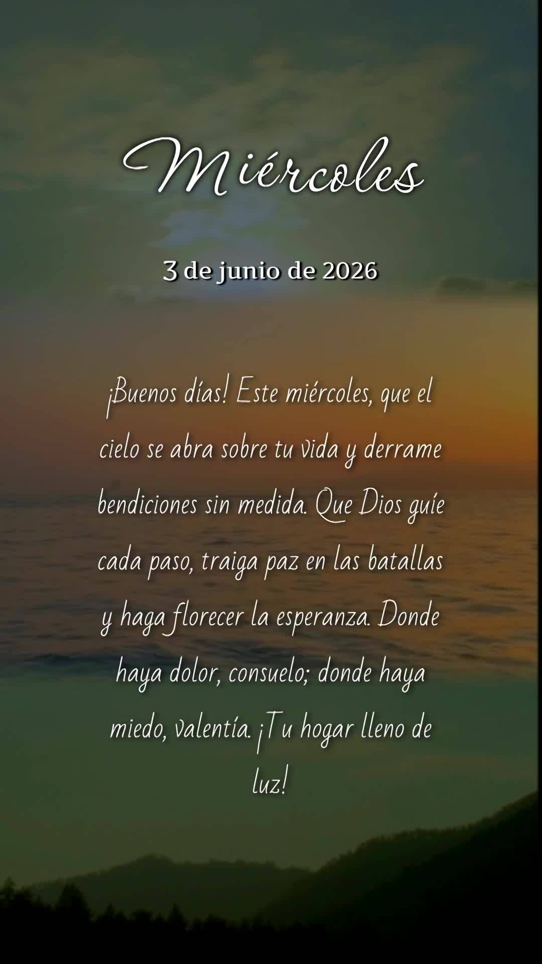 Bom dia! Nesta quarta-feira, que o céu se abra sobre sua vida e derrame bênçãos sem medida. Que Deus guie cada passo, traga paz nas batalhas e faça ...