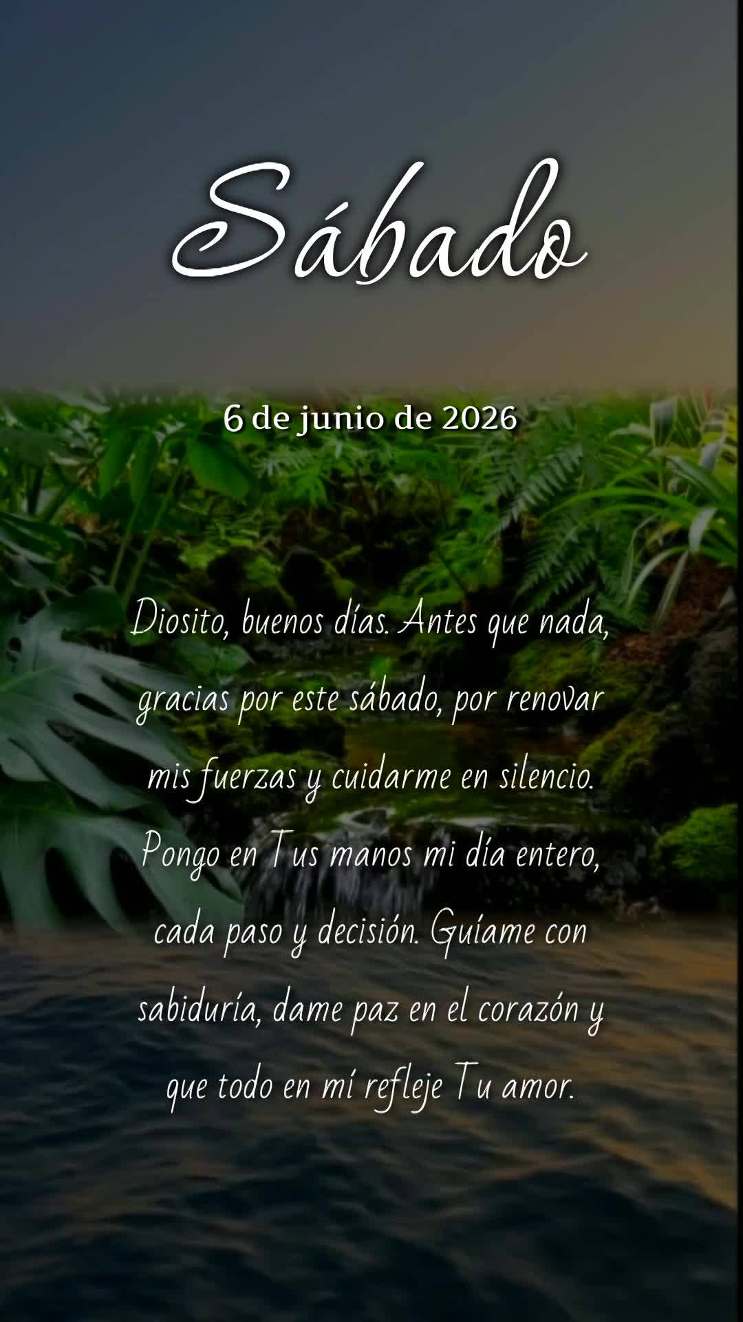 Deus, bom dia! Antes de qualquer coisa, obrigado por mais este sábado, por renovar minhas forças enquanto eu dormia. Entrego nas Tuas mãos cada passo,...