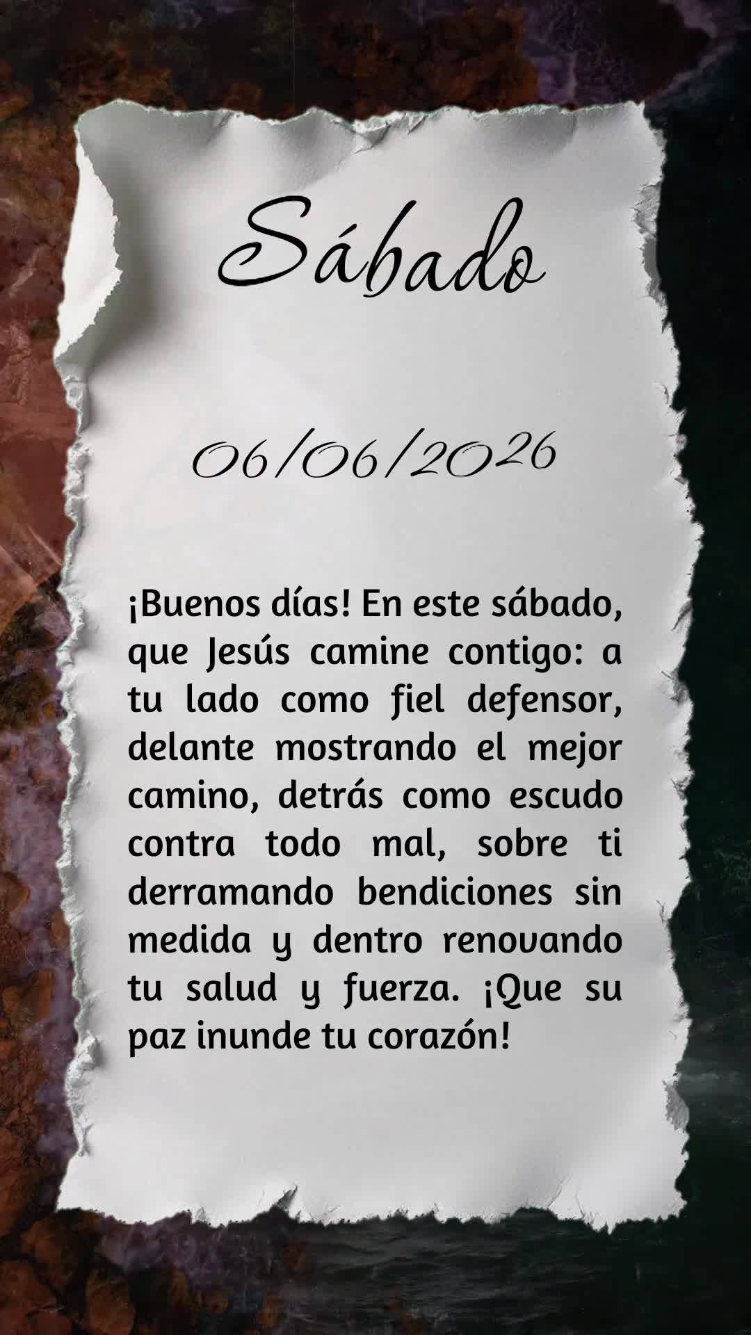Bom dia! Neste sábado, que Jesus caminhe contigo: ao teu lado como defensor fiel, à tua frente abrindo o melhor caminho, atrás de ti como escudo, sobr...