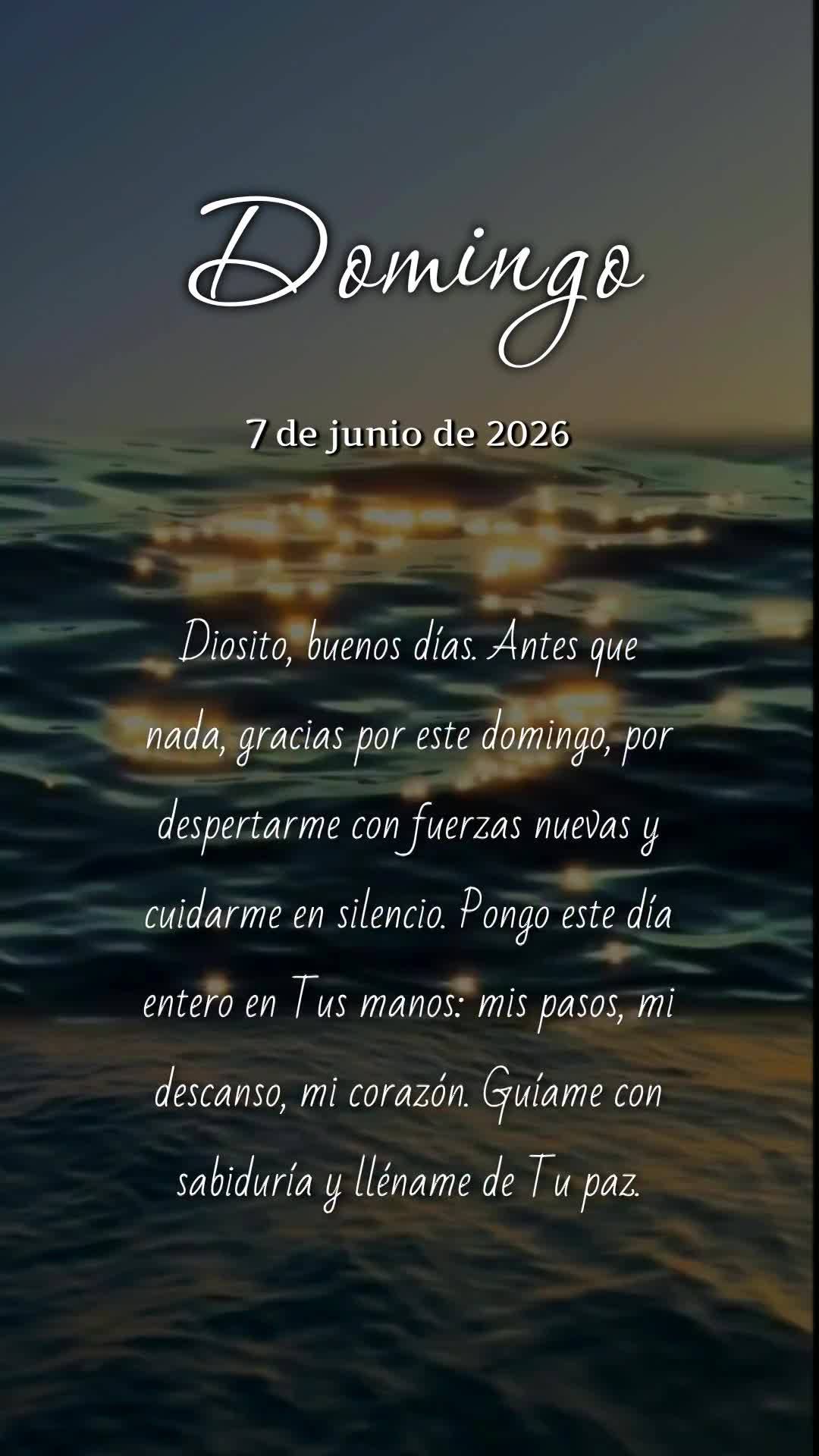Deus, bom dia! Antes de qualquer coisa, obrigado por mais um domingo, por renovar minhas forças e cuidar de mim em silêncio. Entrego este dia inteiro n...