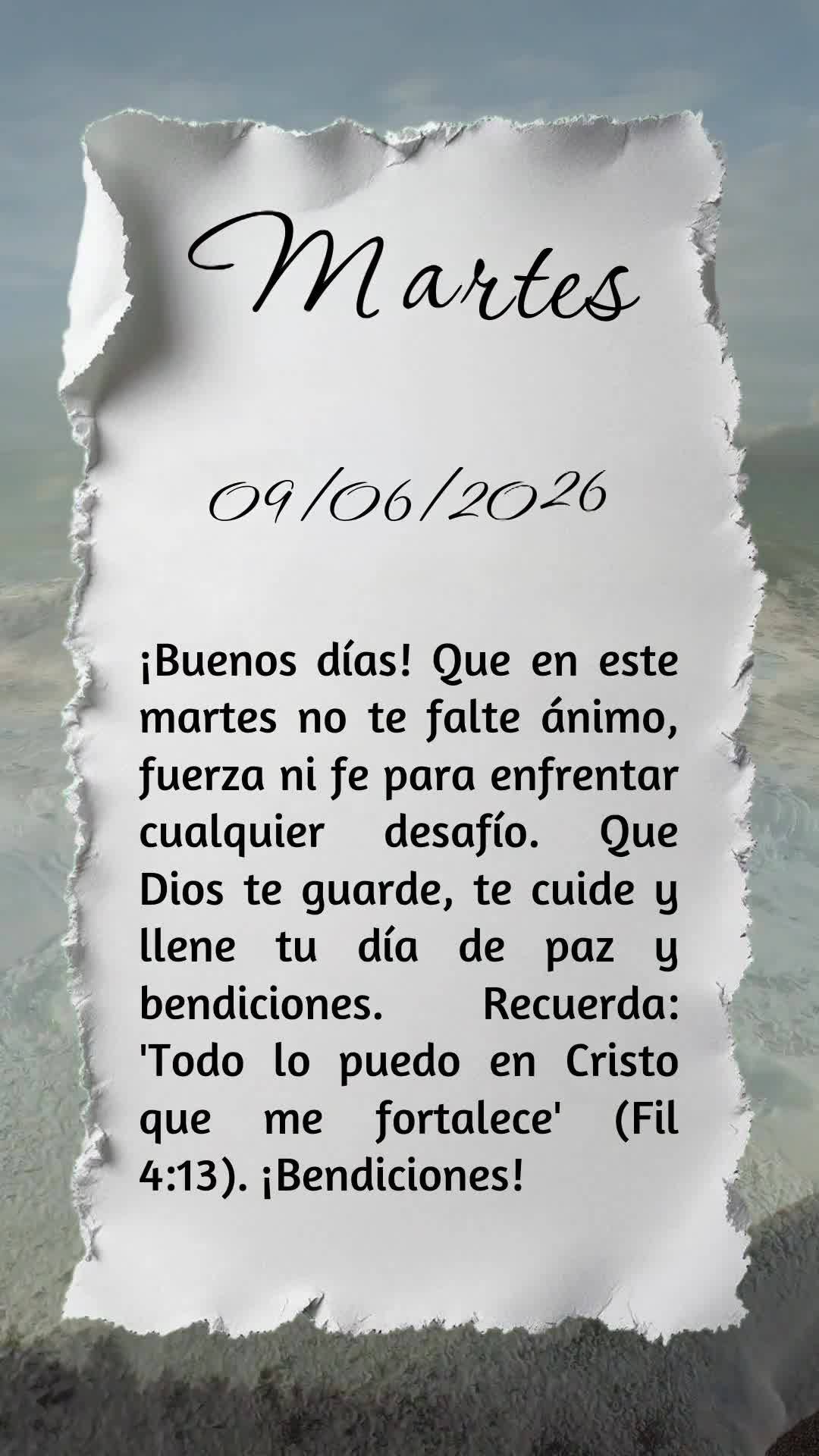 Bom dia! Que nesta terça-feira não te falte ânimo, força e fé para vencer cada desafio. Que Deus te guarde, te proteja e encha seu coração de paz....