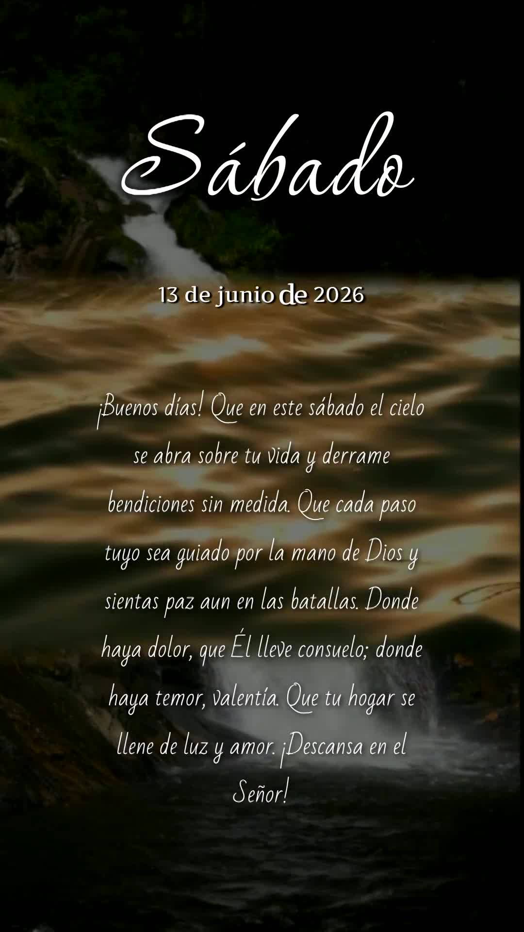 Bom dia! Que neste sábado o céu se abra sobre sua vida e derrame bênçãos sem medida. Que cada passo seu seja guiado pela mão de Deus e você sinta ...