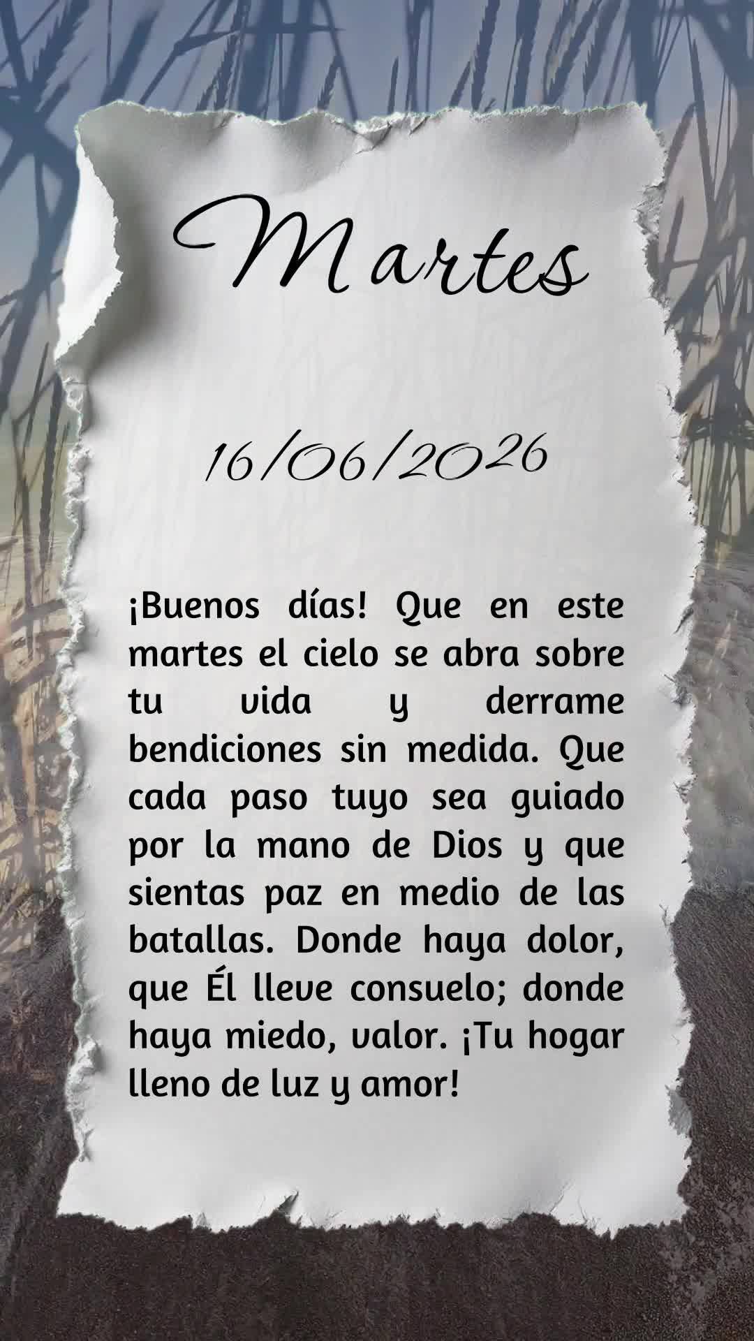 Bom dia! Que nesta terça-feira o céu se abra sobre sua vida e derrame bênçãos sem medida. Que cada passo seu seja guiado pela mão de Deus e que a p...