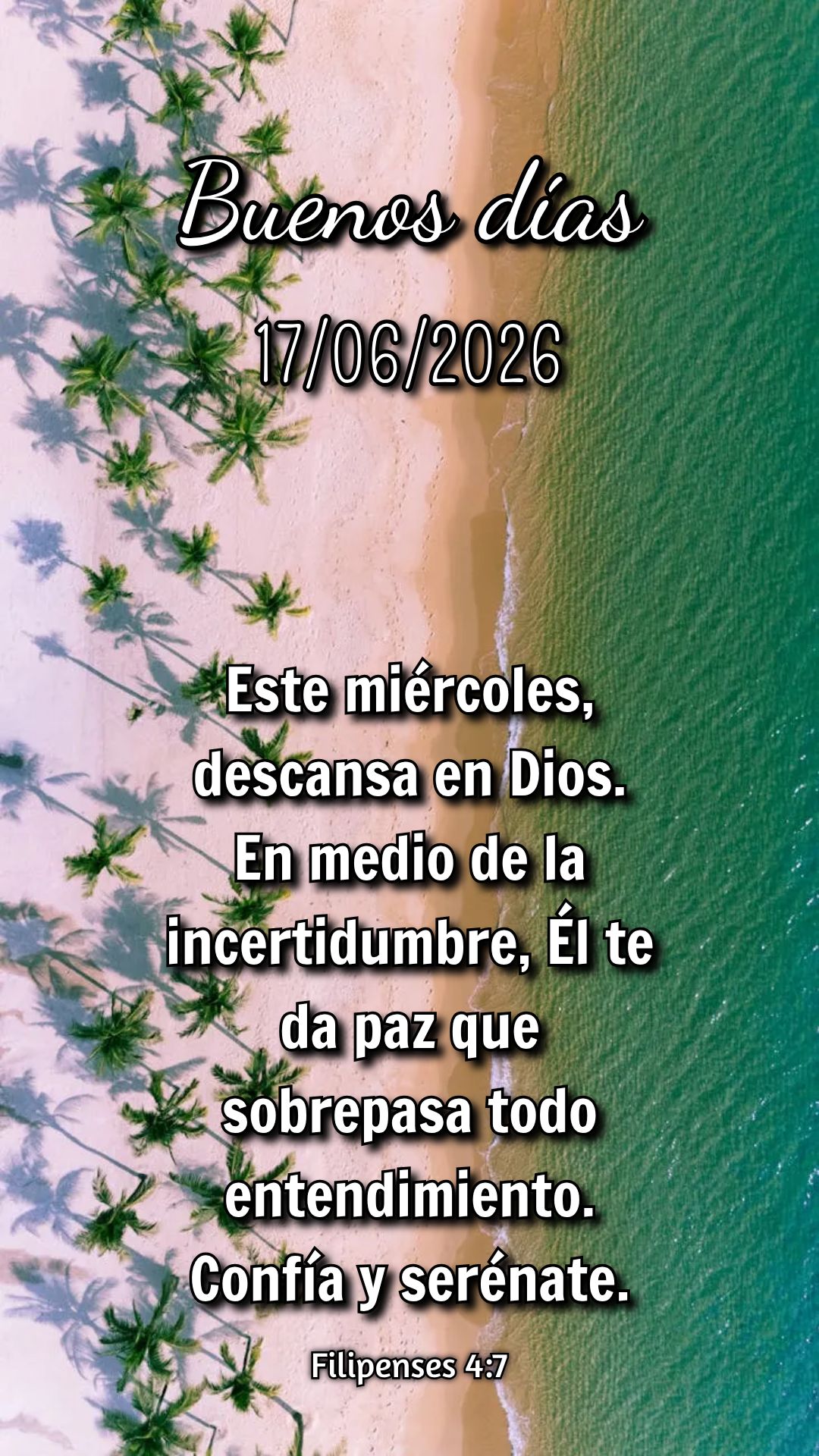 Não tenha medo nesta quarta-feira! Deus está contigo e te dá forças para te levantar e seguir. Coragem, Ele caminha ao teu lado! Josué 1:9