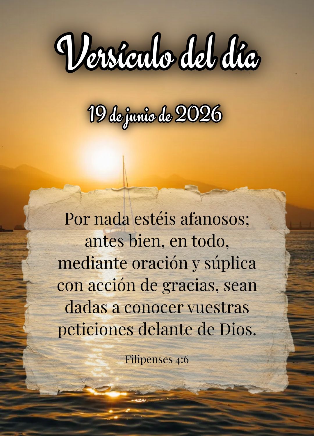 Não andeis ansiosos por coisa alguma; antes, em tudo, pela oração e súplica, com ações de graças, sejam conhecidas as vossas petições diante de ...