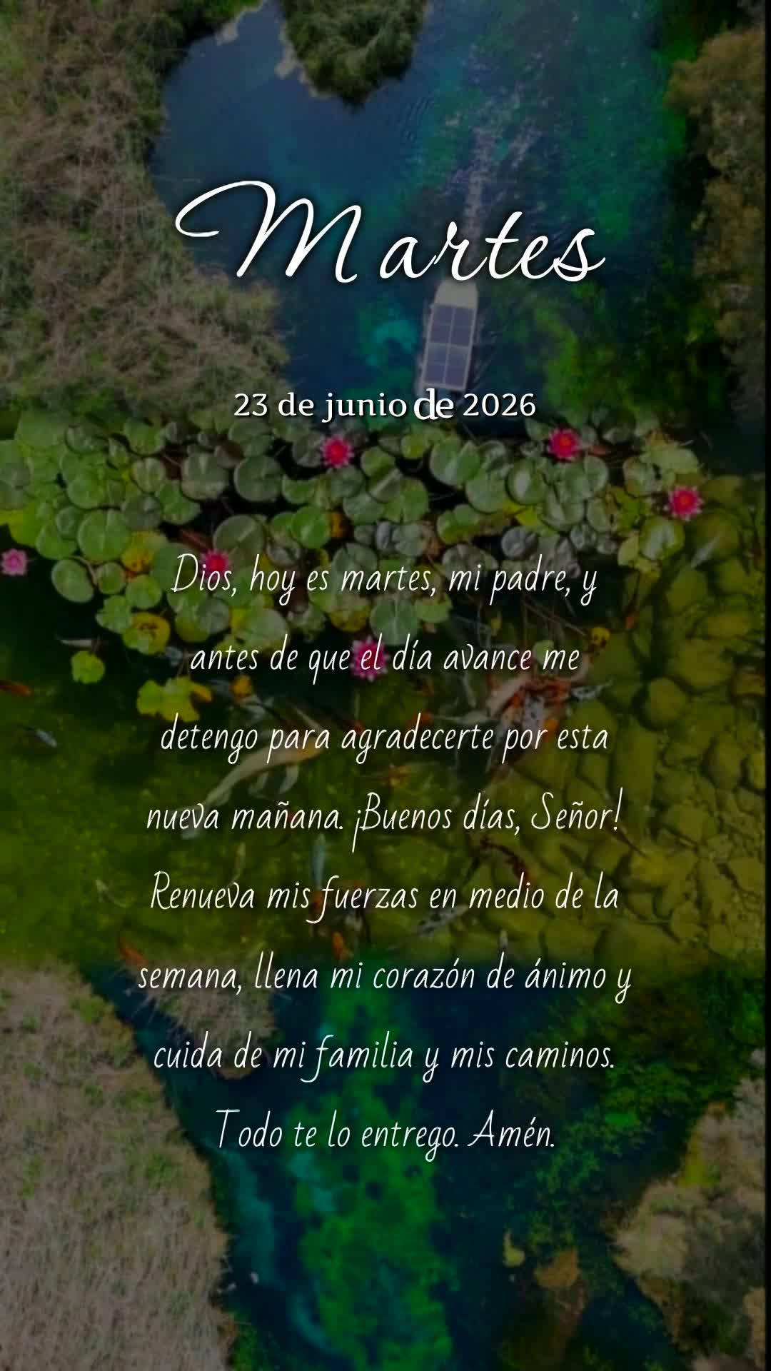Deus, hoje é terça-feira, meu pai, e antes que o dia avance eu paro para te agradecer por mais uma manhã. Bom dia, Senhor! Renova minhas forças no me...