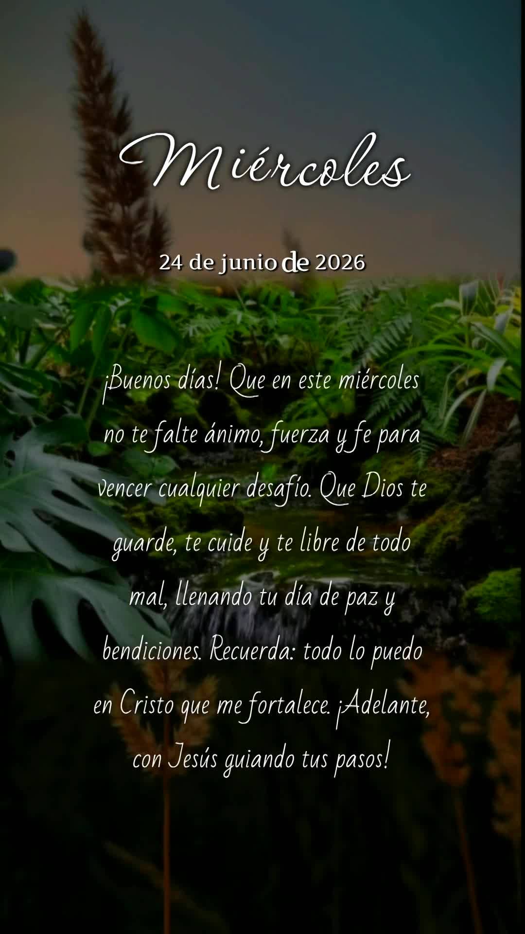 Bom dia! Que nesta quarta-feira não lhe falte ânimo, força e fé para vencer cada desafio. Que Deus te guarde, te proteja e te livre de todo mal, ench...