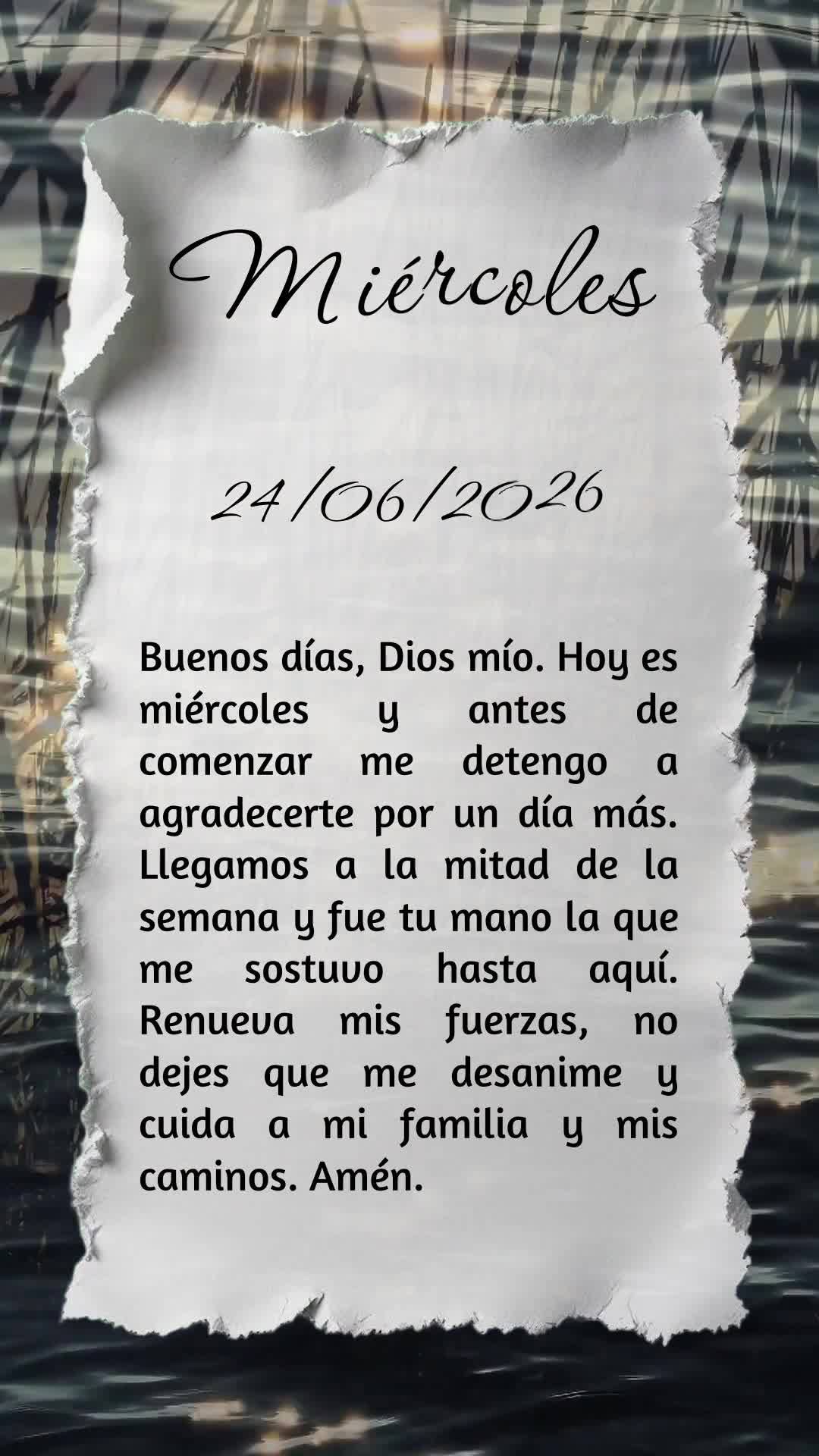 Deus, hoje é quarta-feira e antes de tudo eu paro para te agradecer por mais um bom dia. Chegamos ao meio da semana e foi a tua mão que me sustentou at...