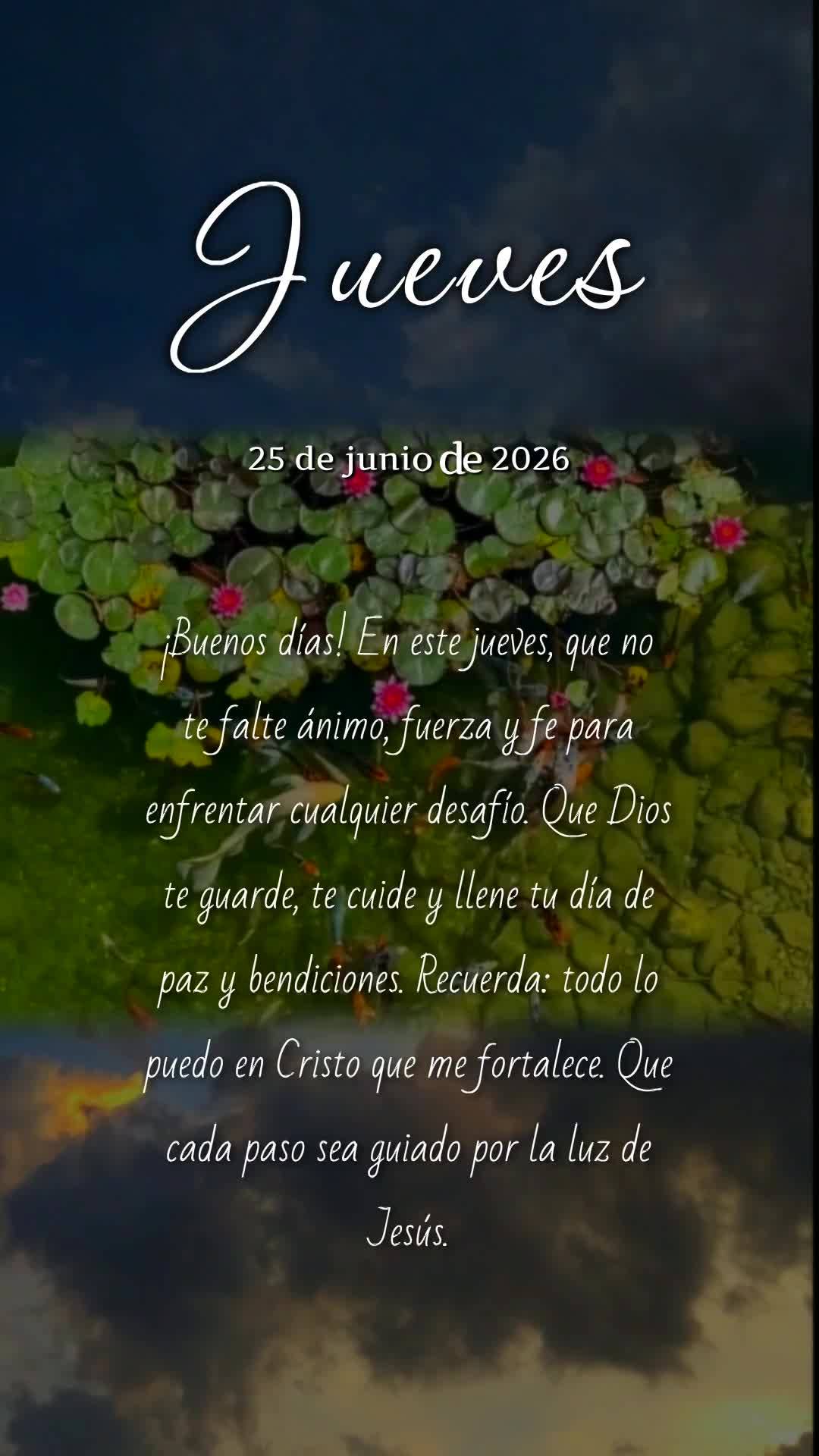 Bom dia! Nesta quinta-feira, que não te falte ânimo, força e fé para enfrentar qualquer desafio. Que Deus te guarde, te cuide e encha seu dia de paz ...