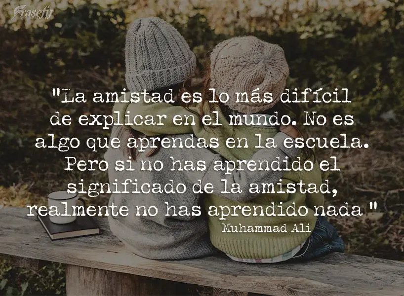 “A amizade é a coisa mais difícil do mundo de explicar. Não é algo que você aprende na escola. Mas se você não aprendeu o significado de amizade...