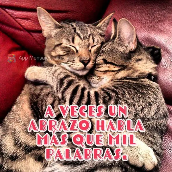 A veces un abrazo habla más que mil palabras.