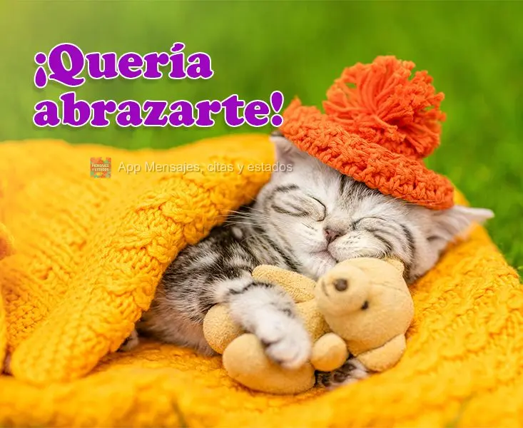 ¡Quería abrazarte!