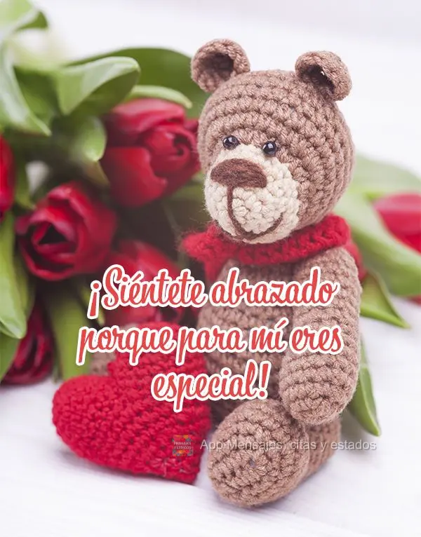¡Siéntete abrazado porque para mí eres especial!