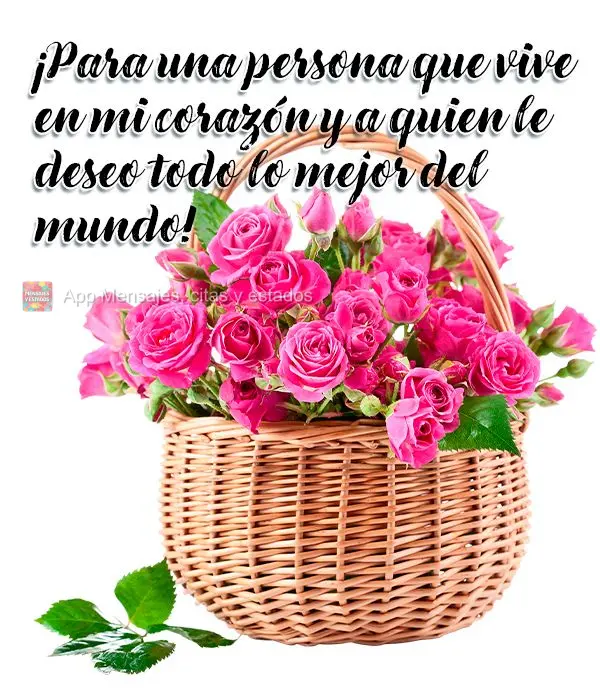 ¡Para una persona que vive en mi corazón y a quien le deseo todo lo mejor del mundo!