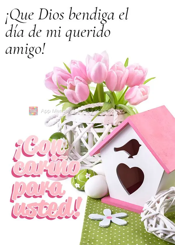 ¡Que Dios bendiga el día de mi querido amigo! ¡Con cariño para usted!