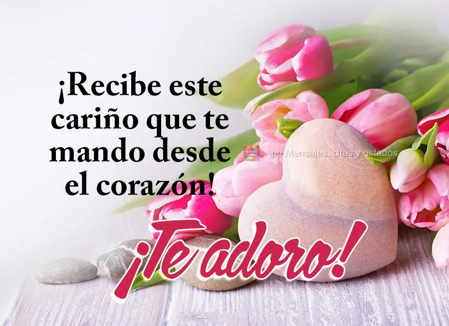 ¡Recibe este cariño que te mando desde el corazón! ¡Te adoro!