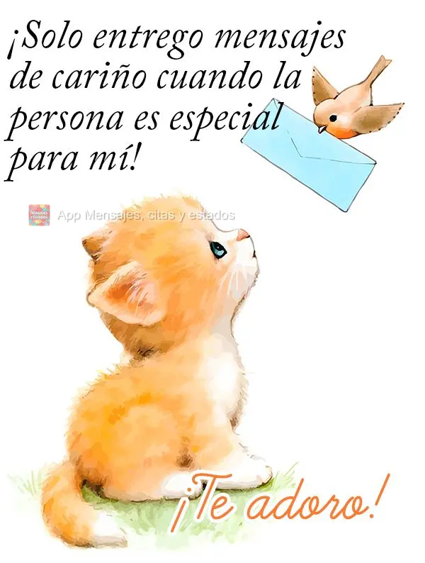 ¡Solo entrego mensajes de cariño cuando la persona es especial para mí! ¡Te adoro!