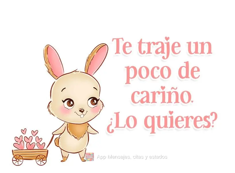 Te traje un poco de cariño. ¿Lo quieres?